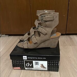 Dolce Vita Taupe Wedge Sandals